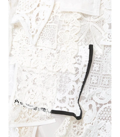 Shop Sacai White Crochet Asymmetric Skirt