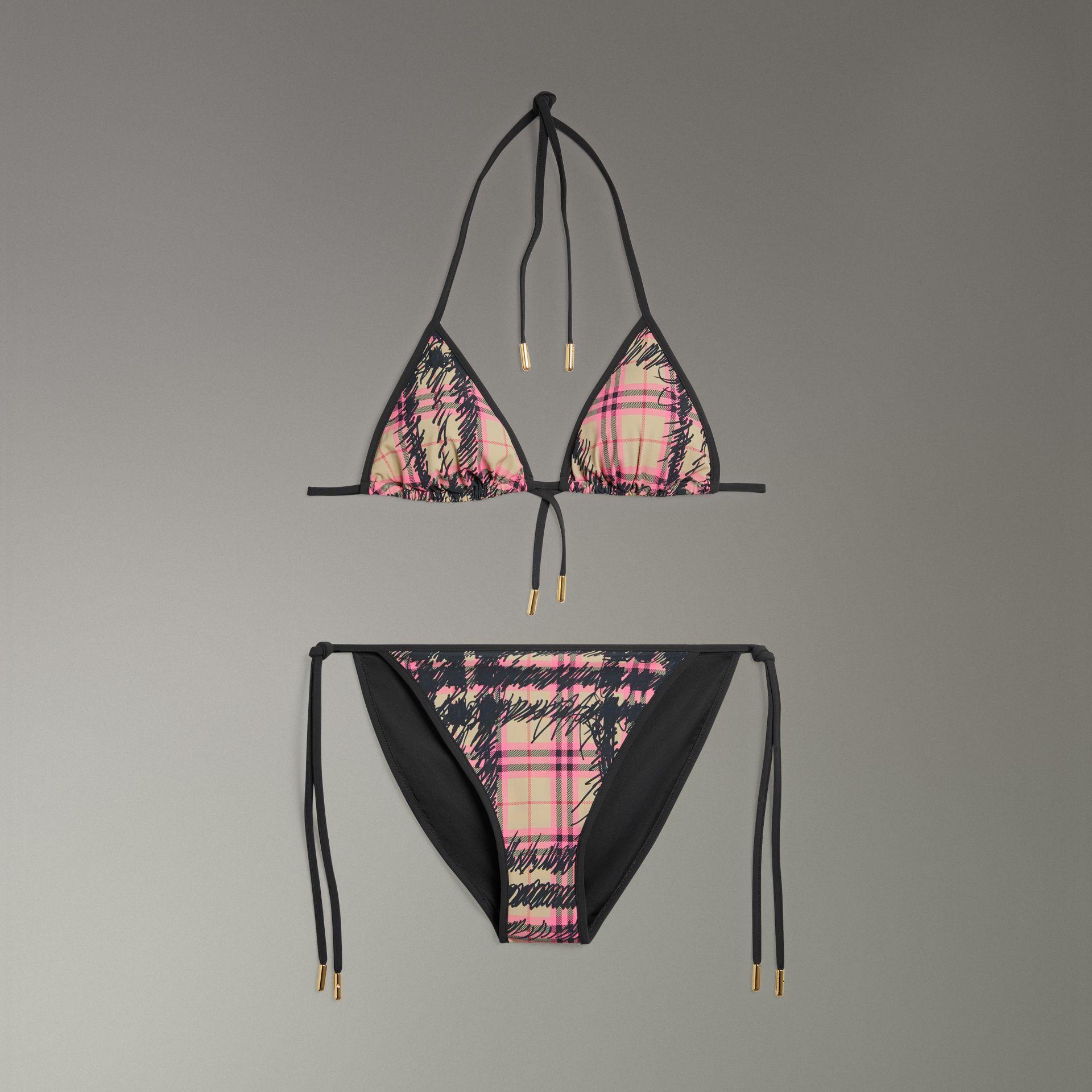 pink burberry bikini