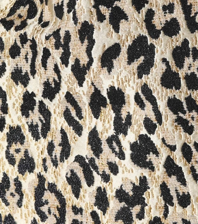 Shop Valentino Leopard Brocade Miniskirt In Neutrals