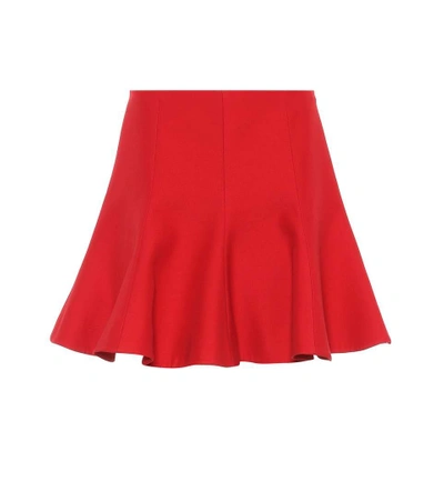 Shop Valentino Wool And Silk Miniskirt In Red