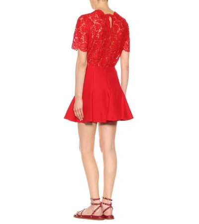 Shop Valentino Wool And Silk Miniskirt In Red