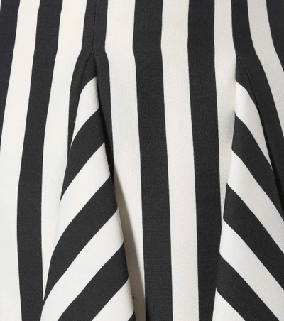 Shop Valentino Striped Wool And Silk Miniskirt In Black