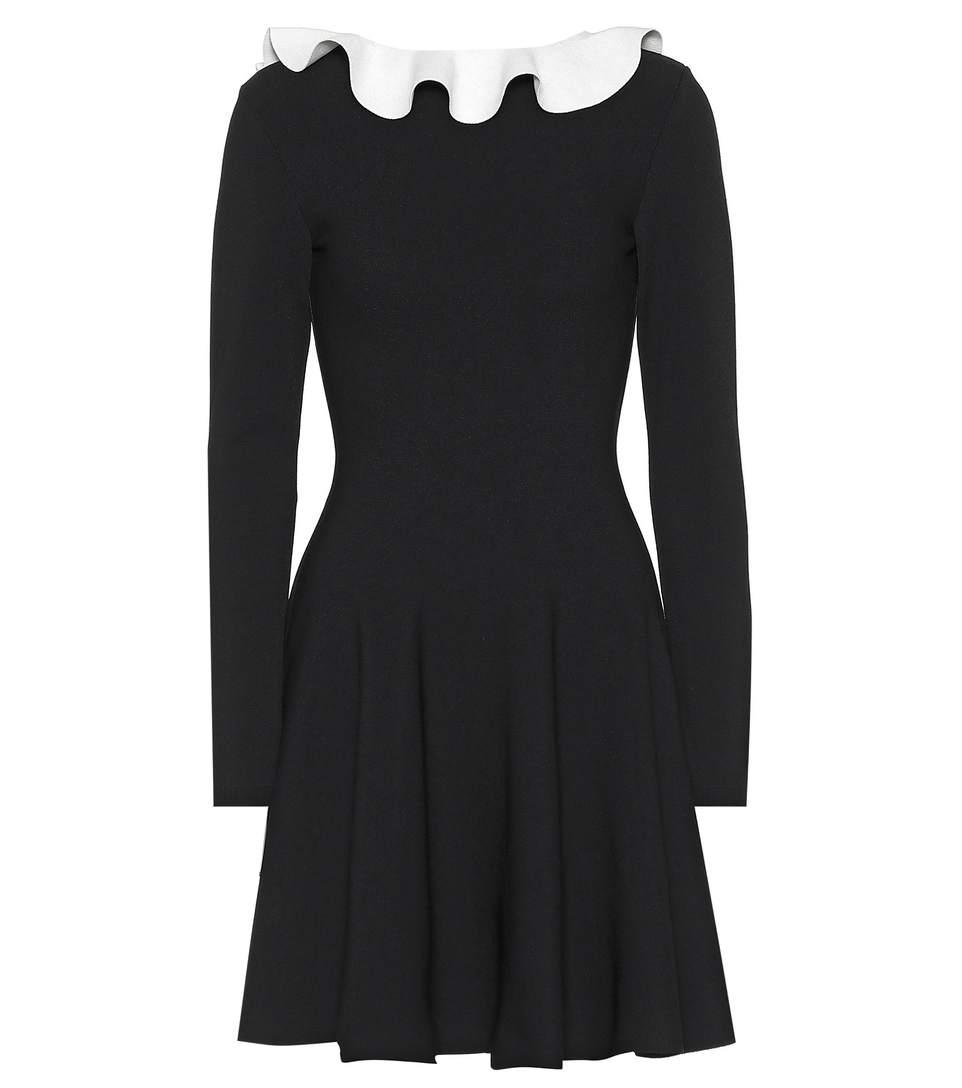 Valentino Long-Sleeved Knit Dress In Black | ModeSens