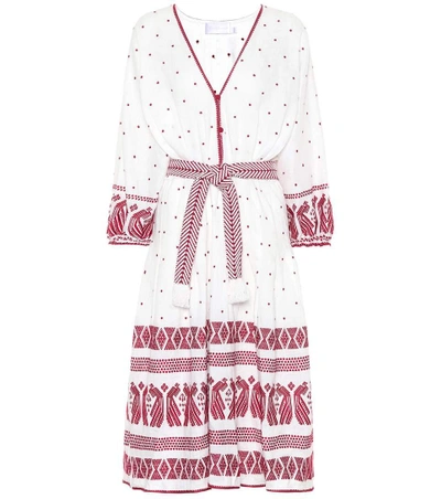 Shop Zimmermann Embroidered Linen Dress In White