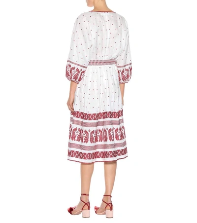Shop Zimmermann Embroidered Linen Dress In White