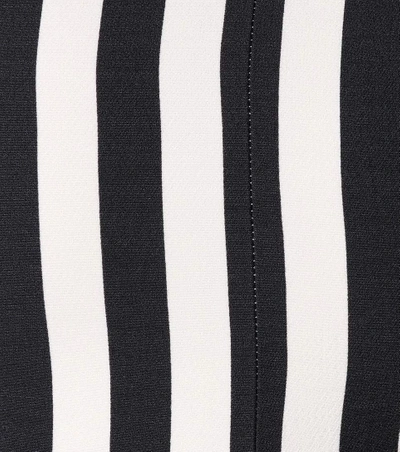 Shop Valentino Striped Wool And Silk Dress In Black