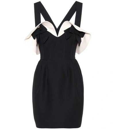 Shop Valentino Wool And Silk Crêpe Dress In Black