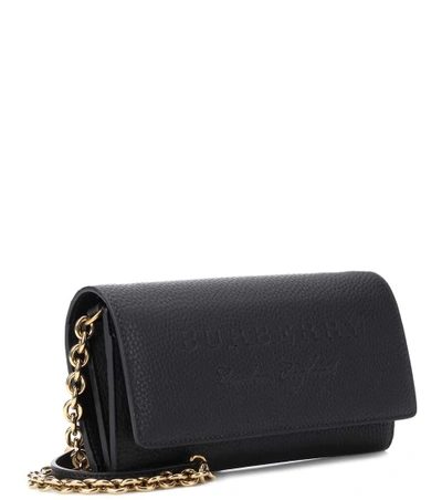 Shop Burberry Embossed Leather Shoulder Bag