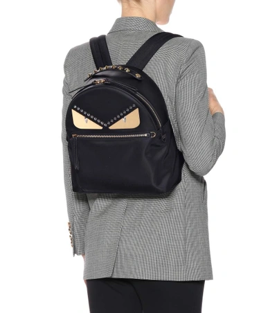 Shop Fendi Embellished Leather Backpack In Black