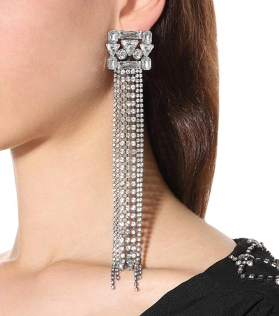 Shop Dodo Bar Or Crystal Clip-on Earrings In Silver