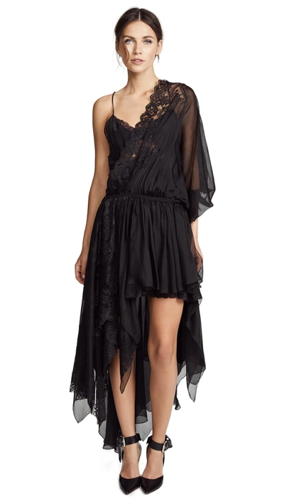 Shop Faith Connexion One Shoulder Lace Dress In Black