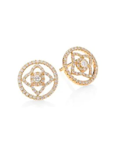 Shop De Beers Openwork Round Studs In Rose Gold