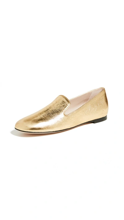 Shop Stuart Weitzman Myguy Loafers In Gold