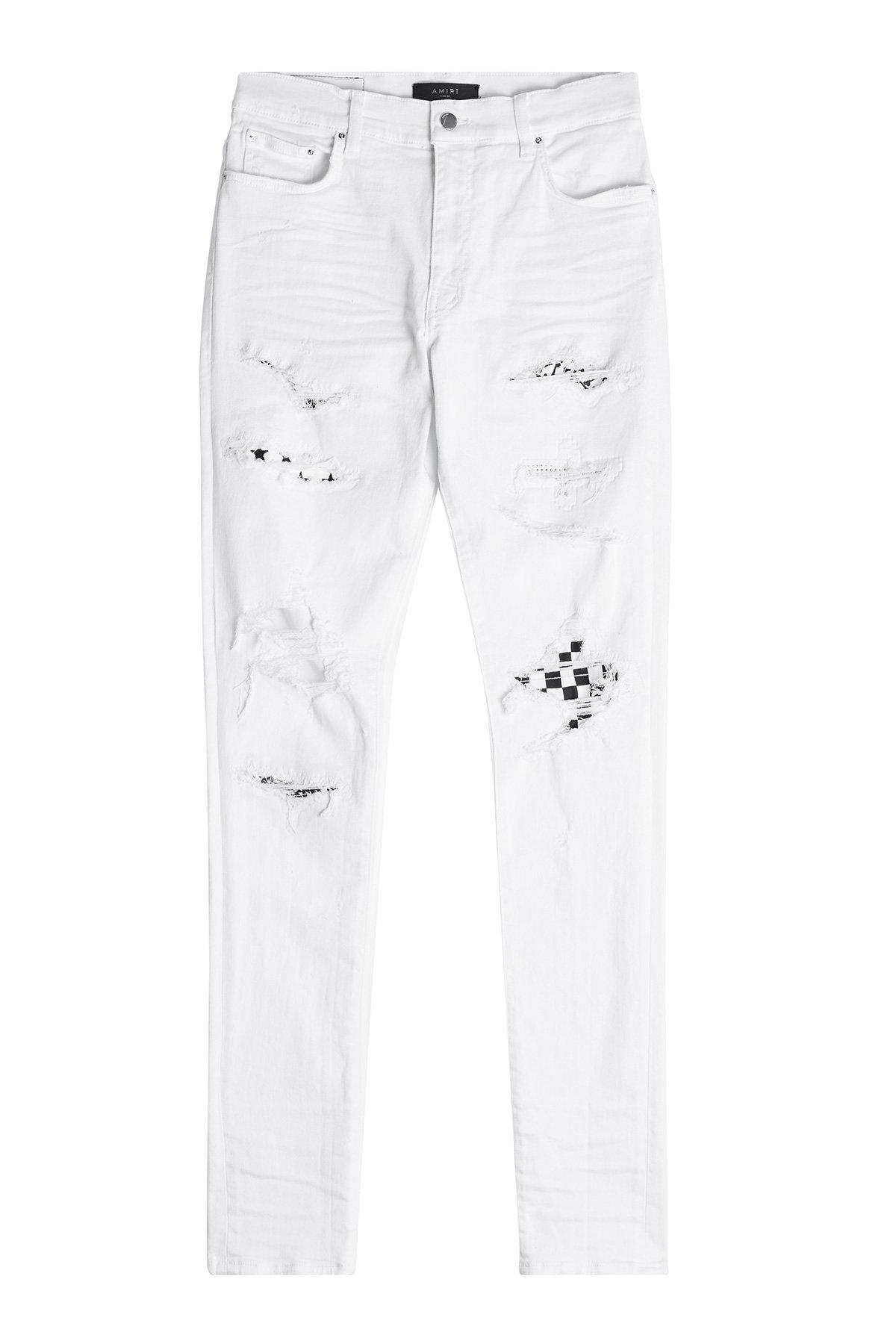 amiri patched jeans