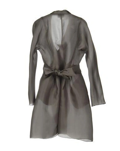 Shop Armani Collezioni Belted Coats In Grey