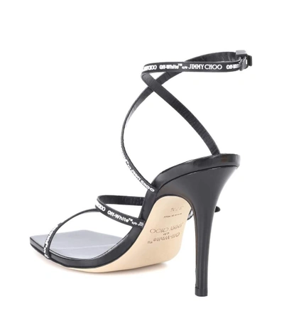 Jimmy Choo C/o Off-white Jane 100 Rubber And Leather Heeled Sandals In Black