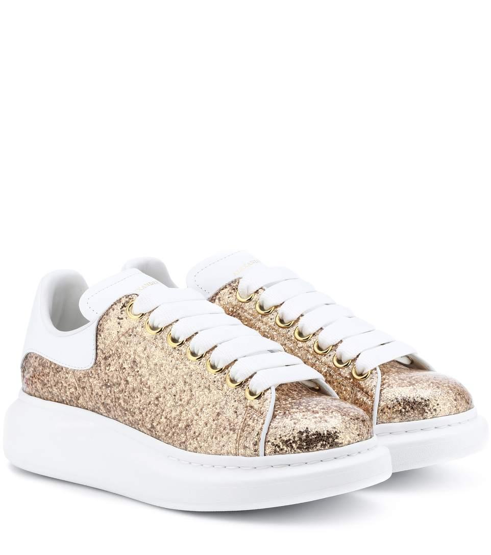 alexander mcqueen gold glitter sneakers