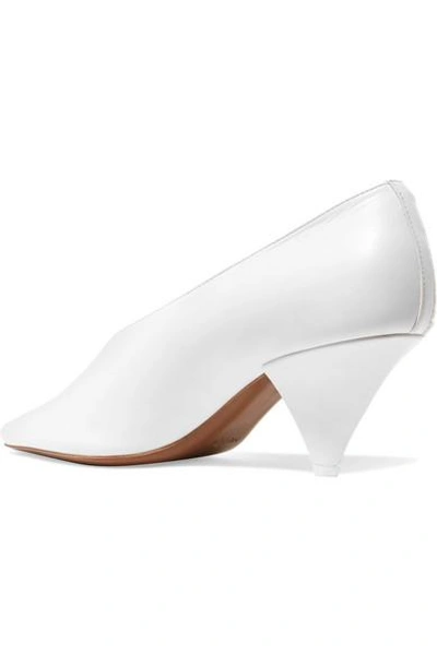 Shop Neous Pleau Woven Leather Pumps In White