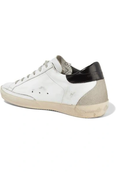 Shop Golden Goose Superstar Distressed Leather And Suede Sneakers In White