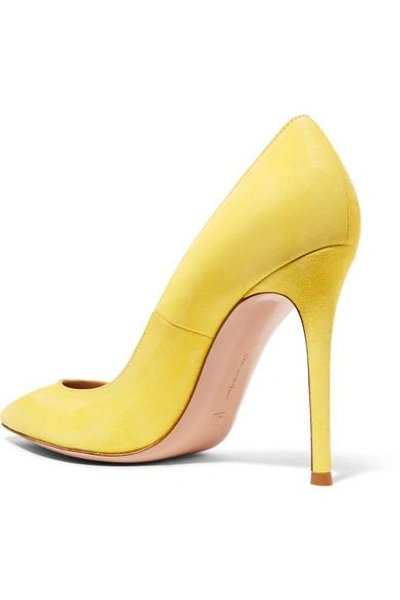 Shop Gianvito Rossi 105 Suede Pumps In Yellow