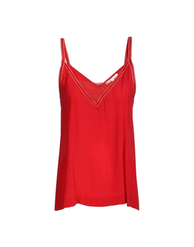 Shop Maje Tank Top In Red