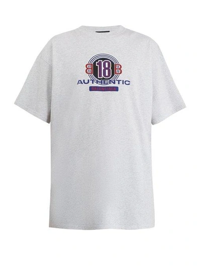 Balenciaga Authentic Logo-print T-shirt In Grey | ModeSens