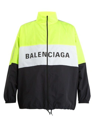 Balenciaga Oversized Logo-print Shell And Ripstop Jacket In Grey Multi |  ModeSens