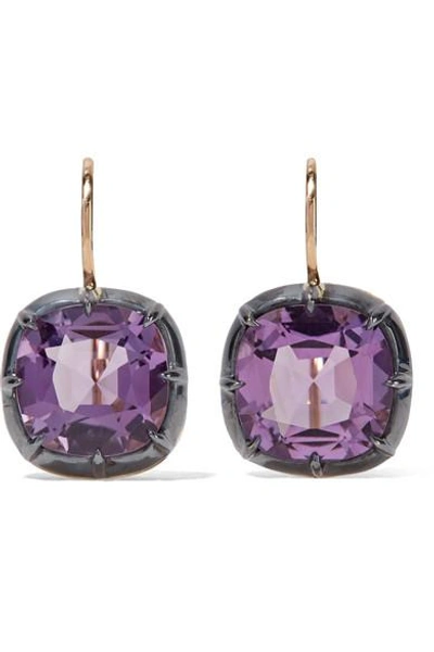 Shop Fred Leighton Collection 18-karat Gold Amethyst Earrings