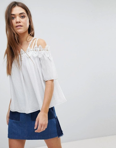 Shop After Market Cold Shoulder Top - Cream