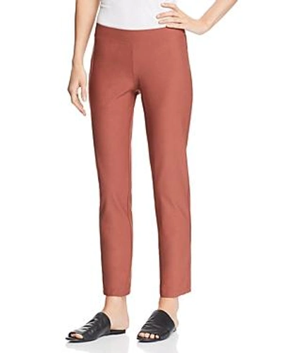 Eileen Fisher Washable Crepe Slim-leg Ankle Pants, Regular & Petite In Russet