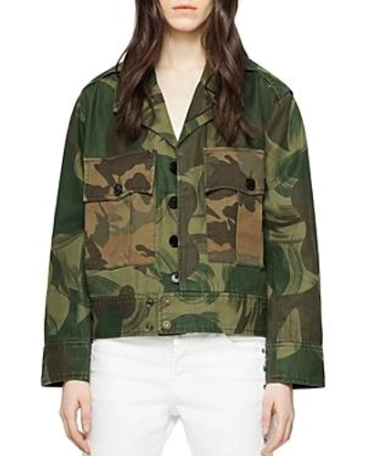 Shop Zadig & Voltaire Kaleno Camo Jacket In Khaki