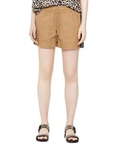 Shop Zadig & Voltaire Paro Side-stripe Shorts In Sand