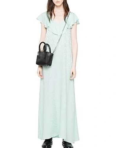 Shop Zadig & Voltaire Reen Leopard Silk Maxi Dress In Mint