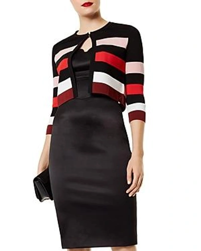 KAREN MILLEN STRIPED CROPPED CARDIGAN KC110