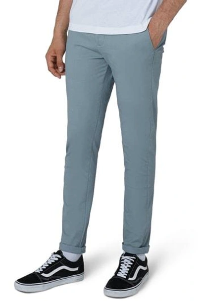 Shop Topman Stretch Skinny Fit Chinos In Mid Blue