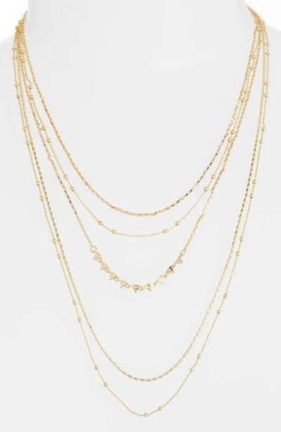 Shop Rebecca Minkoff Zoe Multistrand Necklace In Gold