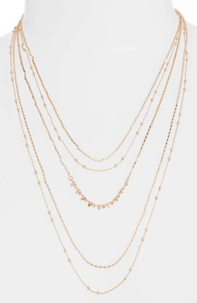 Shop Rebecca Minkoff Zoe Multistrand Necklace In Rose Gold