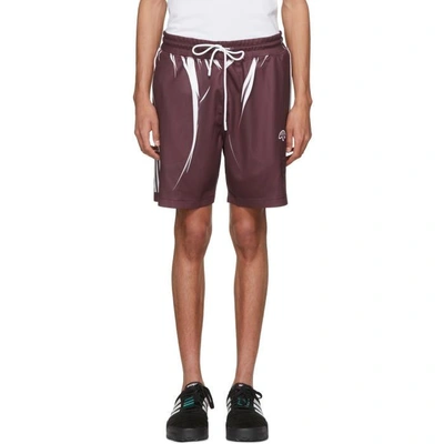 Shop Adidas Originals By Alexander Wang Purple & White Drawcord Shorts