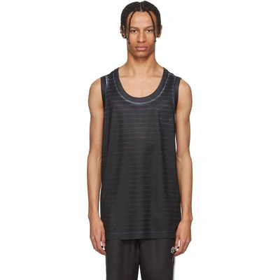 Shop Adidas Originals By Alexander Wang Black And White Basketball Jersey Tank Top In Dm9862