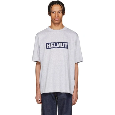 Shop Helmut Lang Grey Tall Logo T-shirt In Q91.gry.mel