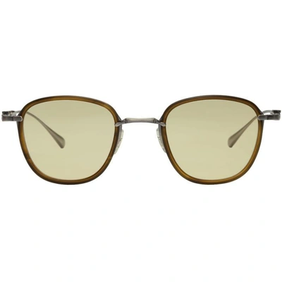 Shop Mr Leight Mr. Leight Ssense Exclusive Brown And Yellow Griffith Sunglasses In Oak Yellow