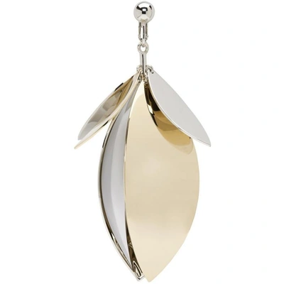 Shop Proenza Schouler Silver & Gold Full Leaf Earring
