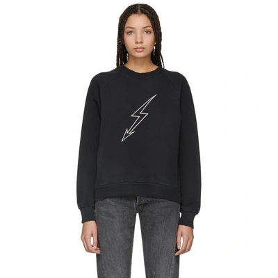 Shop Givenchy Black Lightning Sweatshirt In 001 Black