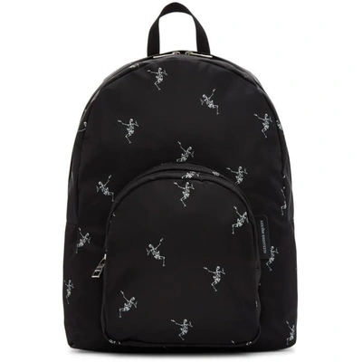 Shop Alexander Mcqueen Black Small Dancing Skeleton Backpack In 1082blkofwh