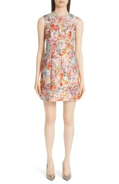 Shop Valentino Floral Print Shift Dress In Multi