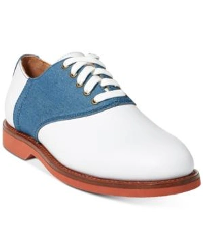 Shop Polo Ralph Lauren Men's Orval Buck Oxfords Men's Shoes In White/ Denim
