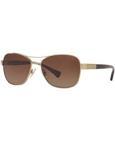 Shop Polo Ralph Lauren Ralph Polarized Sunglasses, Ra4119 In Gold/brown Gradient Polar
