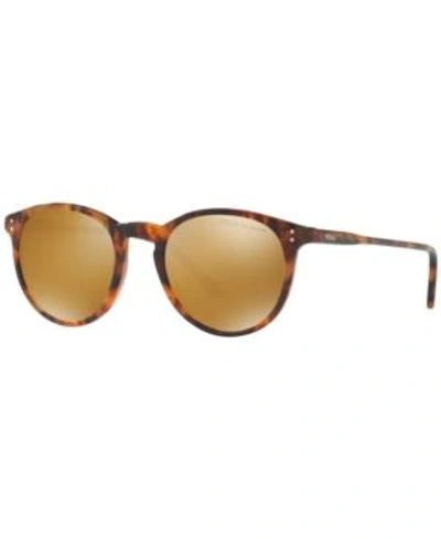 Shop Polo Ralph Lauren Polarized Sunglasses, Ph4110 In Brown/brown Mirror Polar