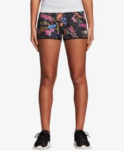 Shop Adidas Originals Garden Print Shorts In Black Floral