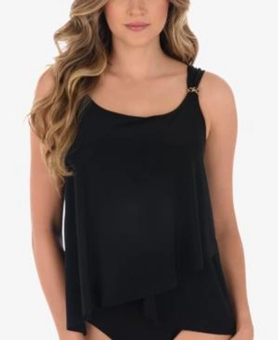Shop Miraclesuit Razzle Dazzle Dazzle Underwire Beaded Tankini Top Women's Swimsuit In Black